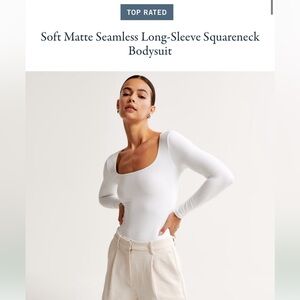 Abercrombie and fitch white square neck bodysuit size: S